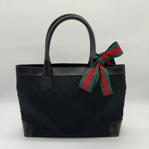 Gucci Black Monogram Canvas Tote Bag